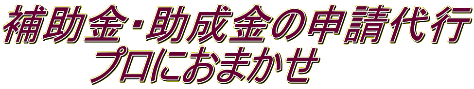 補助金・助成金の申請は 　　プロにおまかせ。